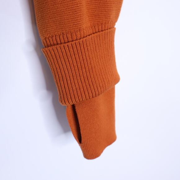 Athleta Sequoia Burnt Orange Zip-Front Women's Sweater - Picture 7 of 11